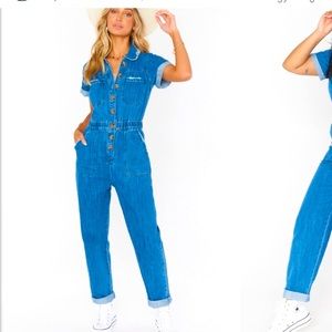 Show me your mumu cannon jumpsuit denim
